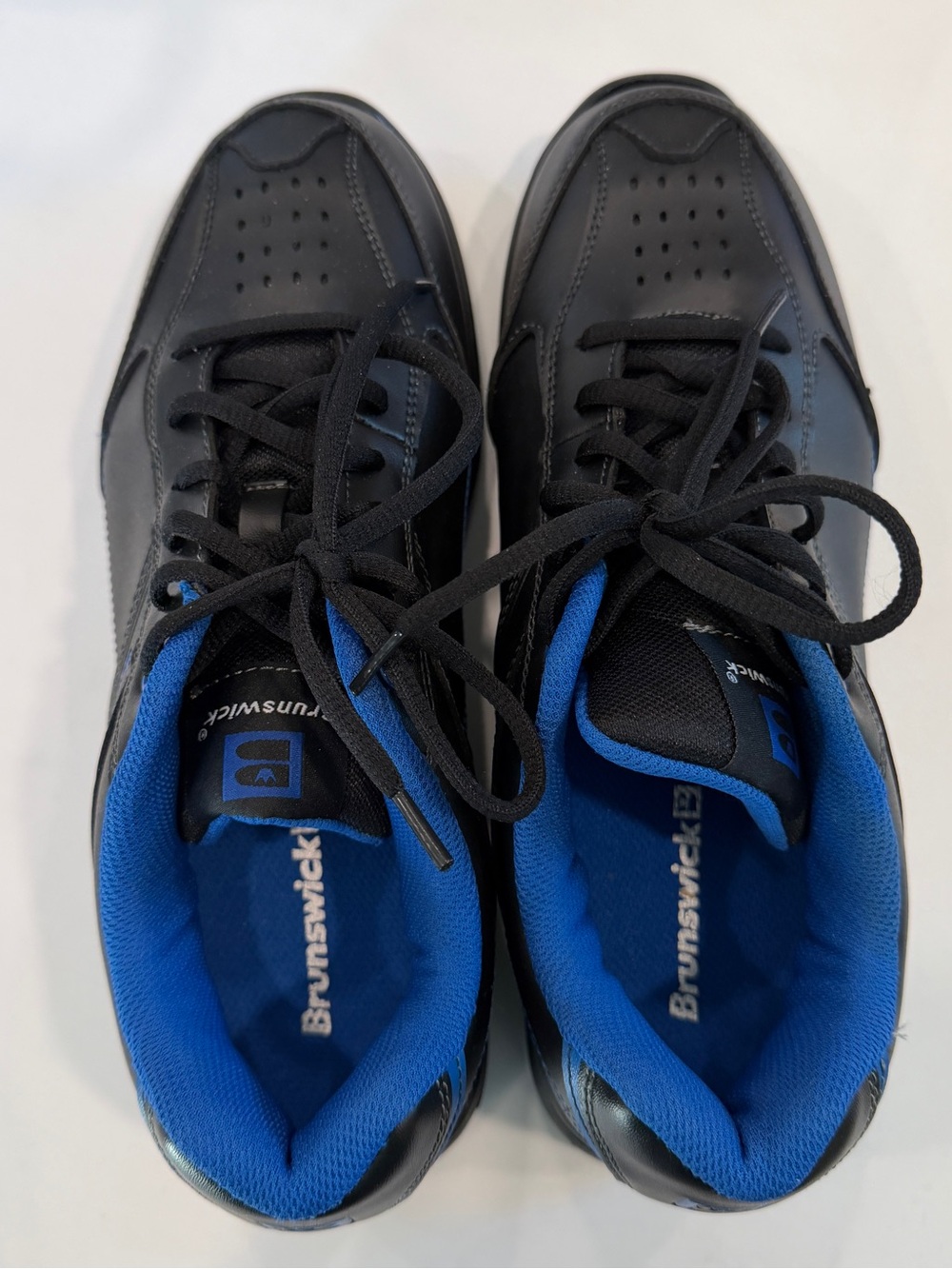 Brunswick Flyer Mens Bowling Shoes Black Blue Size 10 M-014 Athletic Sneakers